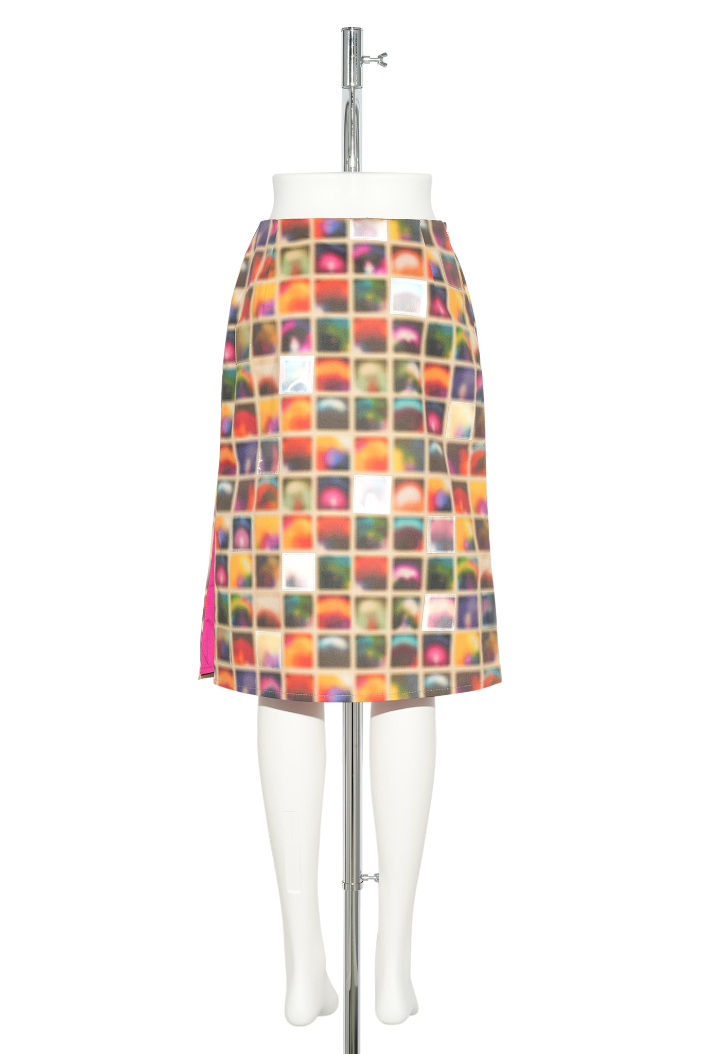 RAINBOW AURA PATCHWORK MIDI SKIRT / RAINBOW AURA