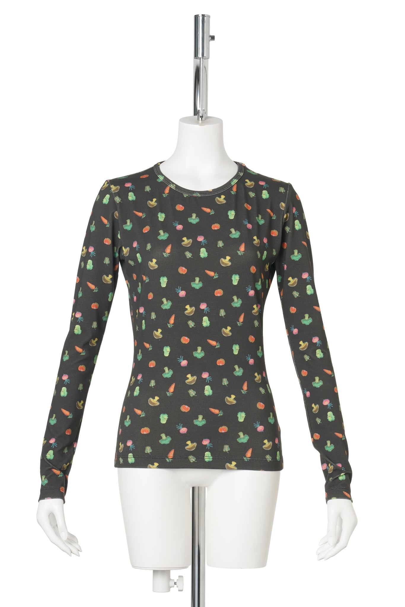 VEGGIE PRINTED LONG SLEEVE / BLACK