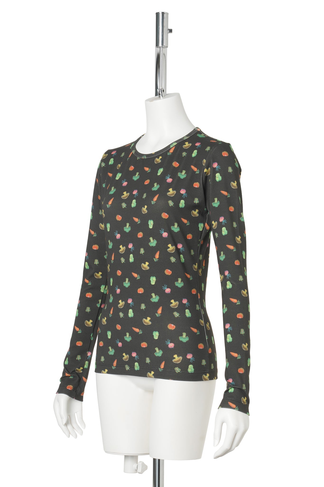 VEGGIE PRINTED LONG SLEEVE / BLACK