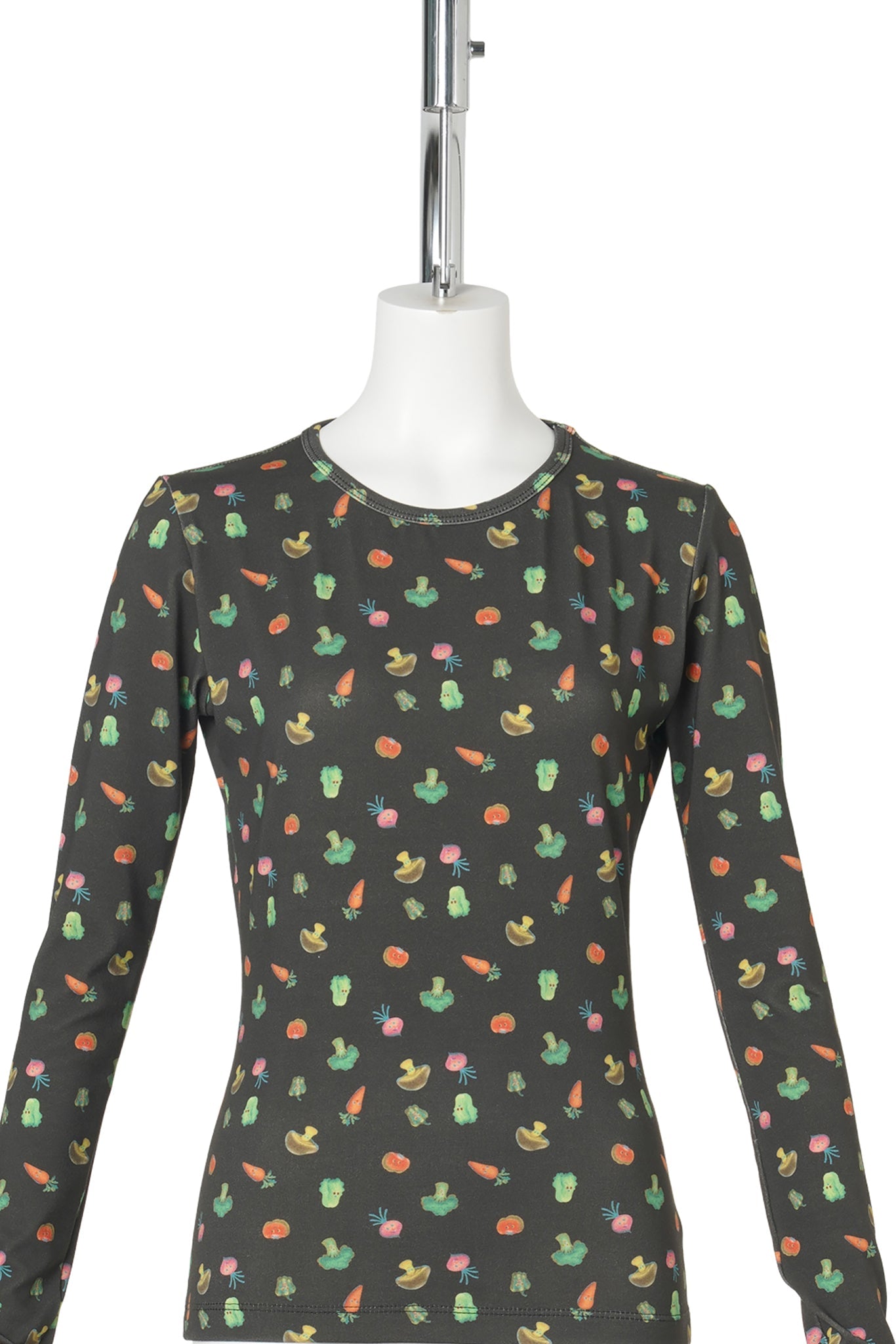 VEGGIE PRINTED LONG SLEEVE / BLACK