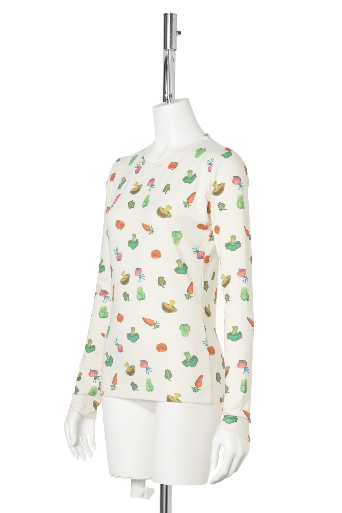 VEGGIE PRINTED LONG SLEEVE / WHITE