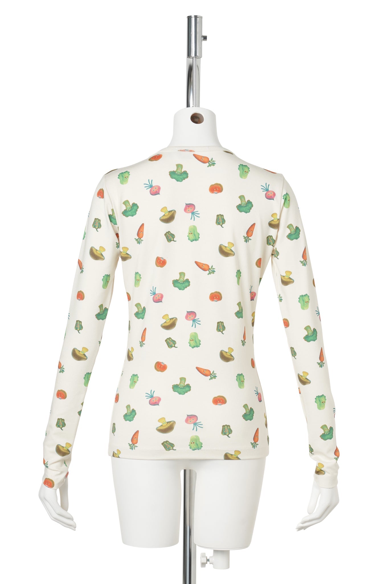 VEGGIE PRINTED LONG SLEEVE / WHITE