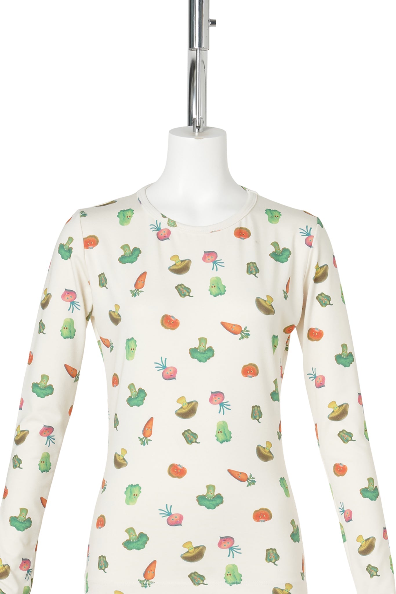 VEGGIE PRINTED LONG SLEEVE / WHITE