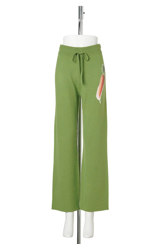 CARROT PATCH KNITTED TROUSERS / CARROT PATCH W/ LIME