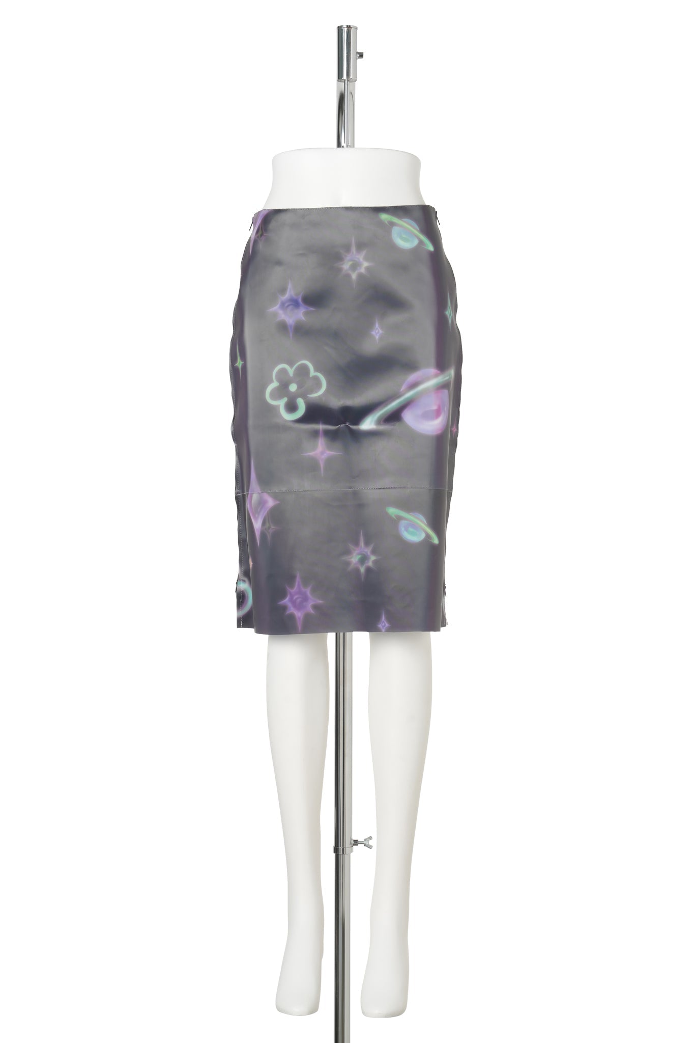 GALAXY PRINTED LENTICULAR MIDI SKIRT / MULTICOLOR GALAXY