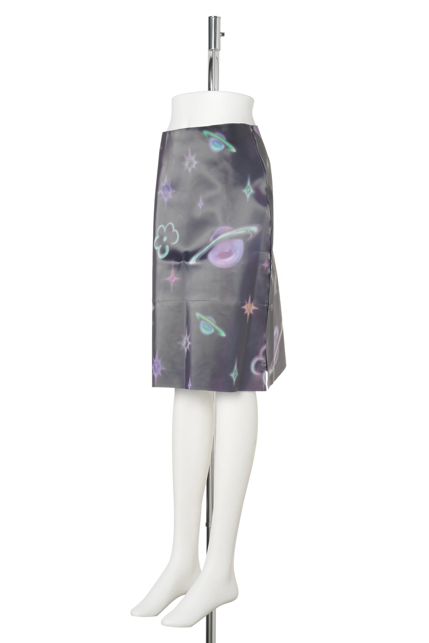 GALAXY PRINTED LENTICULAR MIDI SKIRT / MULTICOLOR GALAXY