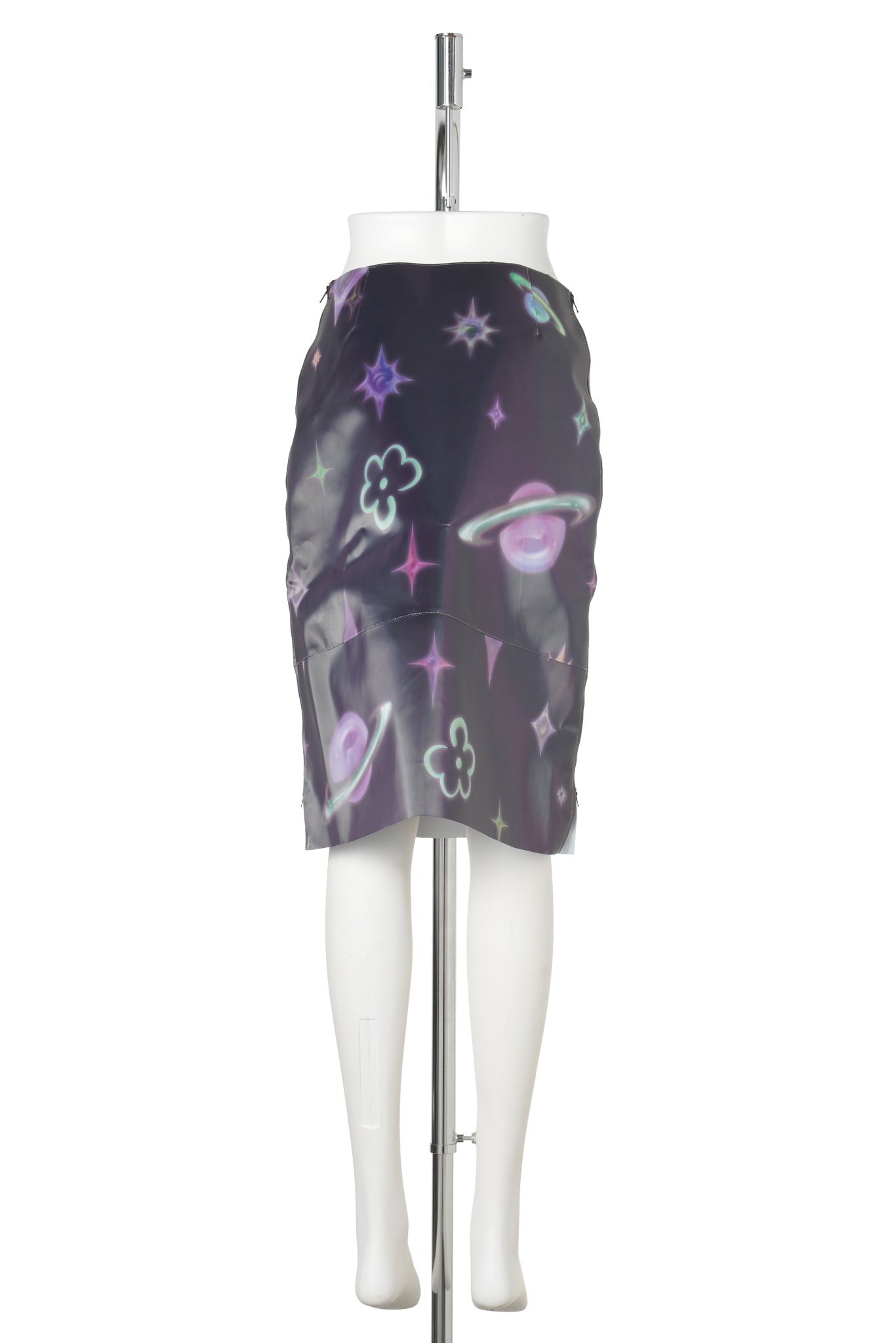 GALAXY PRINTED LENTICULAR MIDI SKIRT / MULTICOLOR GALAXY