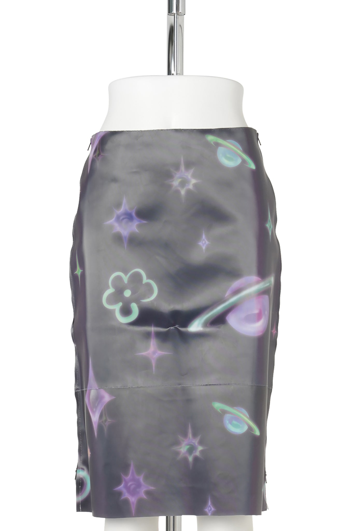 GALAXY PRINTED LENTICULAR MIDI SKIRT / MULTICOLOR GALAXY