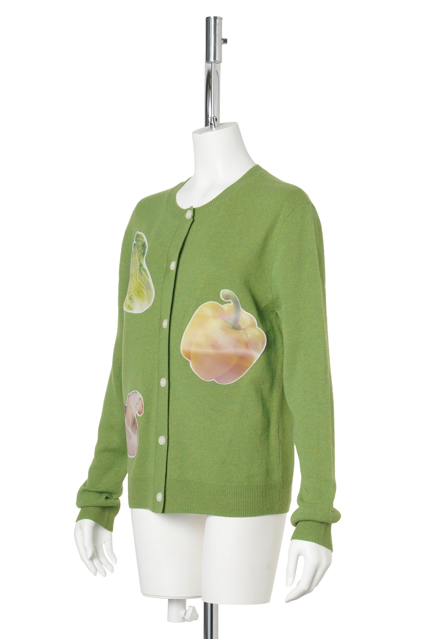 VEGGIE PATCHWORK GREEN CARDIGAN / GREEN W/ VEGGIE PATCH