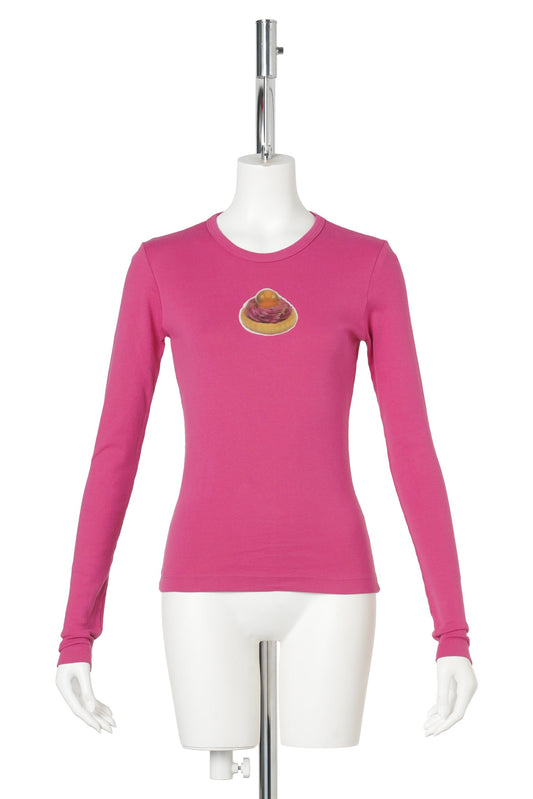 QUEREMOS PASTELES TARTLET PATCH LONG SLEEVE TEE / TARTLET W/ PINK