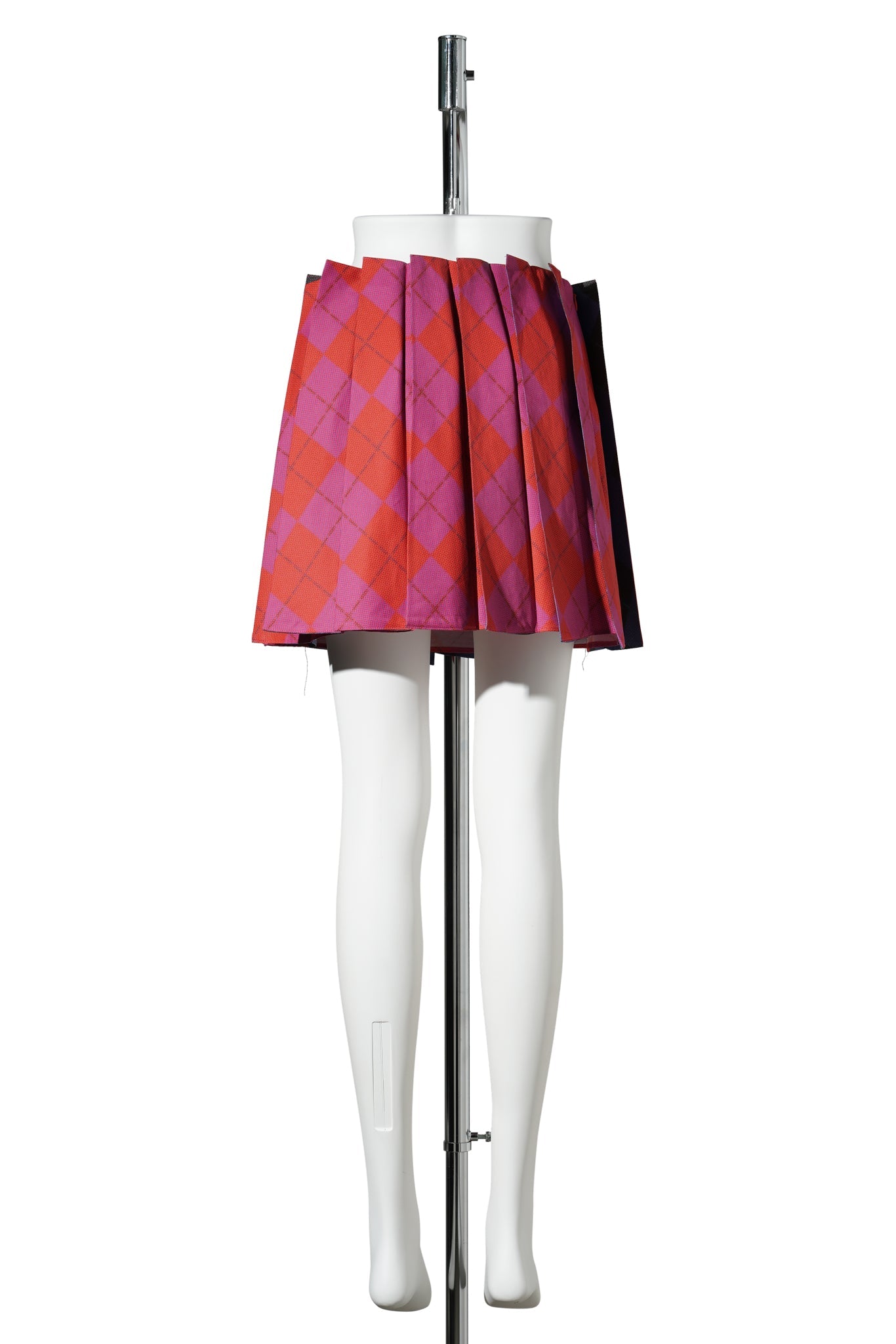 ARGLYE FLIP PLEAT MINI SKIRT / PINK/BLUE