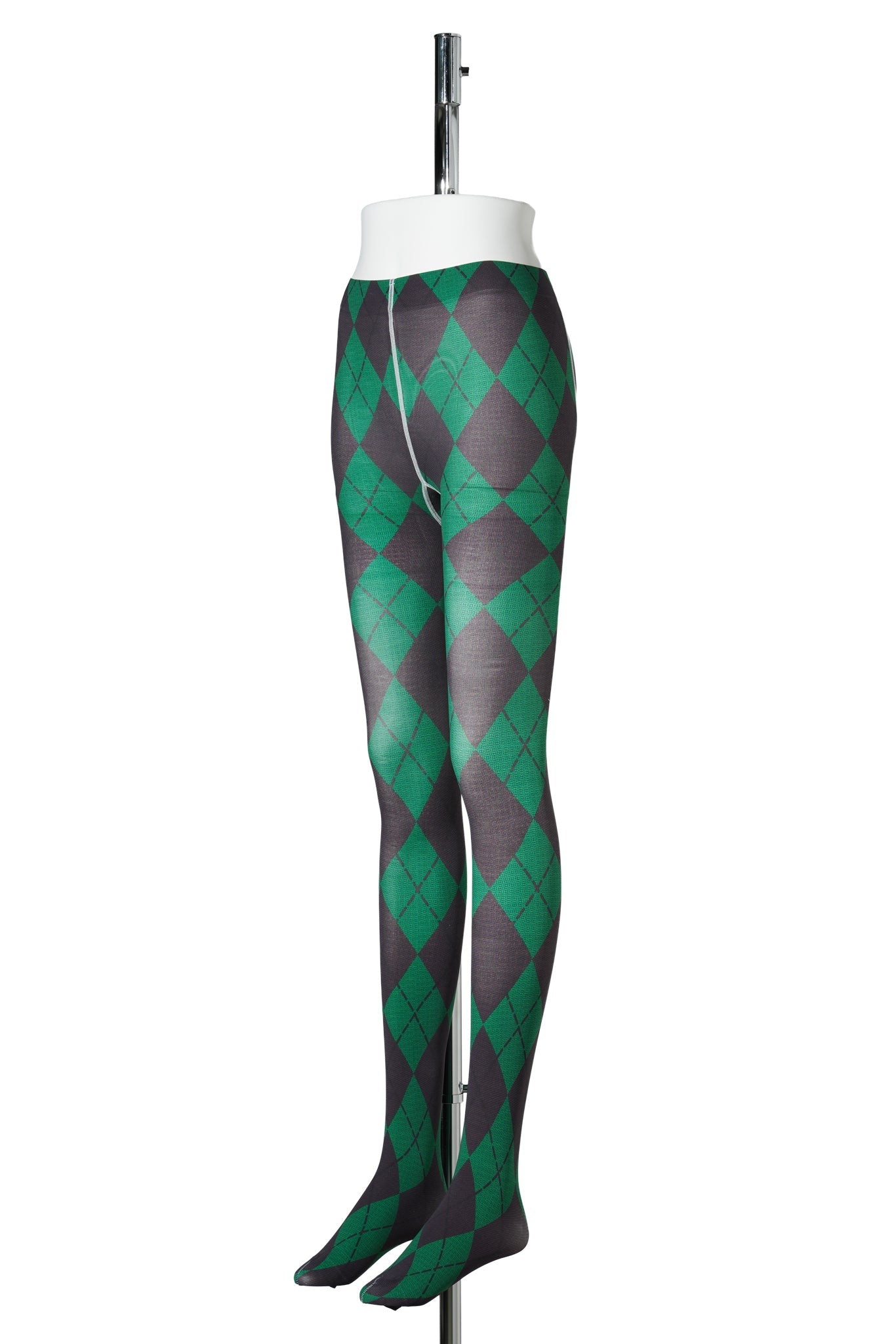TIGHTS / GREEN/CHOCOLATE BROWN ARGYLE