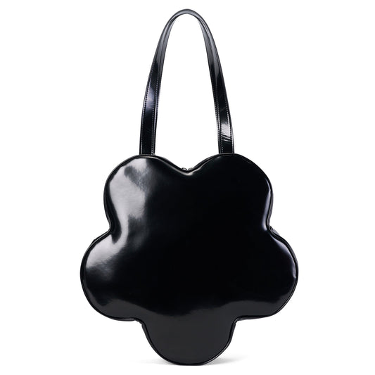 FLOWER TOTE / BLACK LEATHER