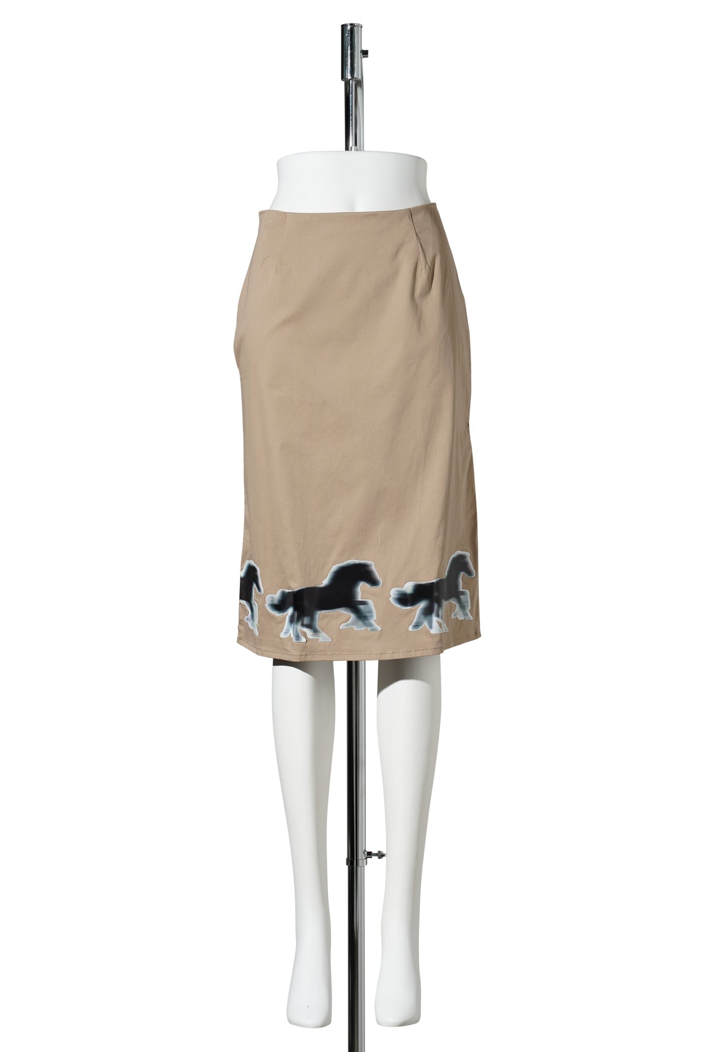 LENTICULAR RUNNING HORSES MIDI SKIRT / BEGIE W/HORSES