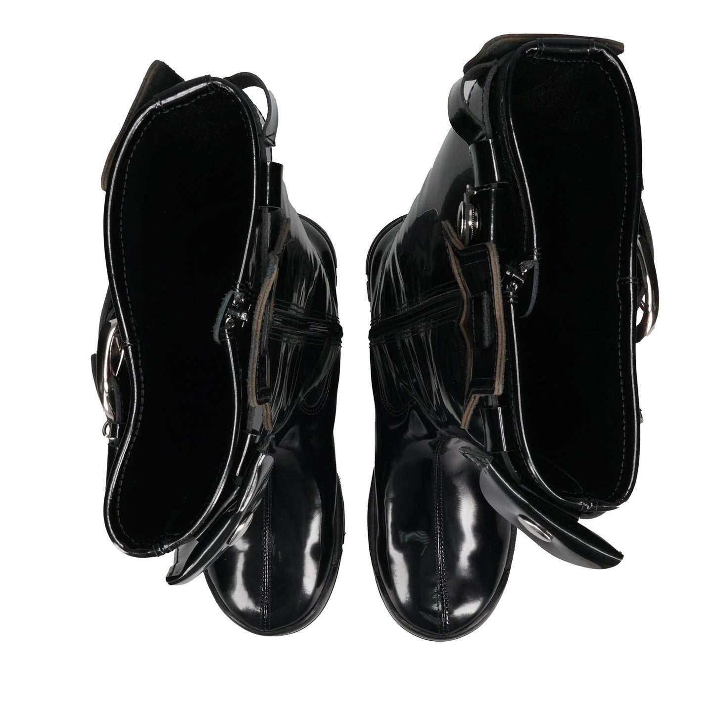 POCKET CHARM LEATHER KNEE BOOTS / BLACK LEATHER W/POCKET