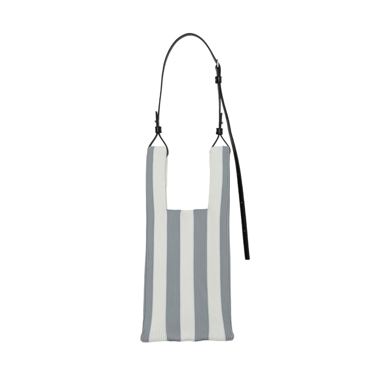 STRIPE MARKET BAG SMALL / GRAYxIVORY