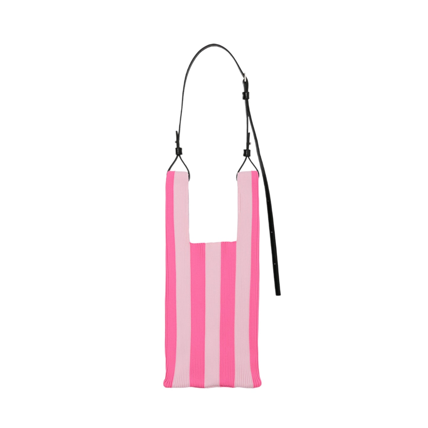 STRIPE MARKET BAG SMALL / NEON PINKxLIGHT PINK