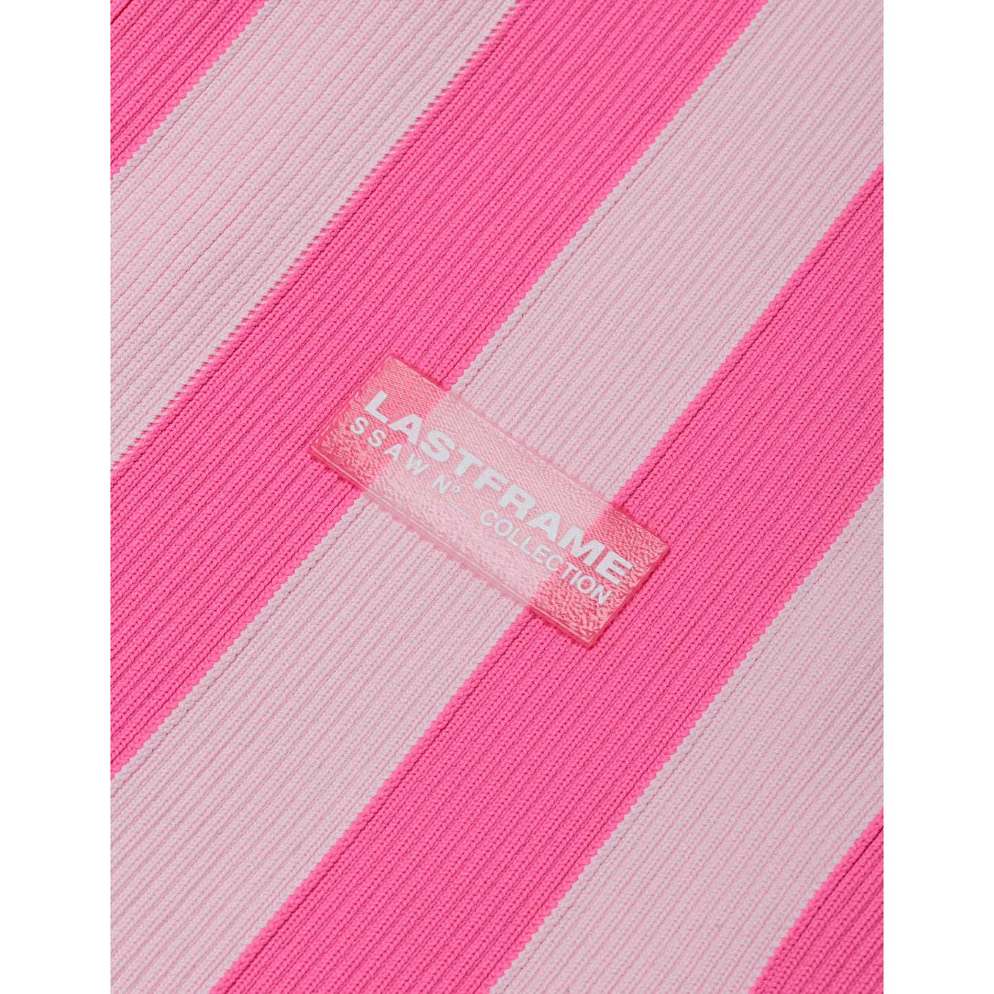 STRIPE MARKET BAG SMALL / NEON PINKxLIGHT PINK