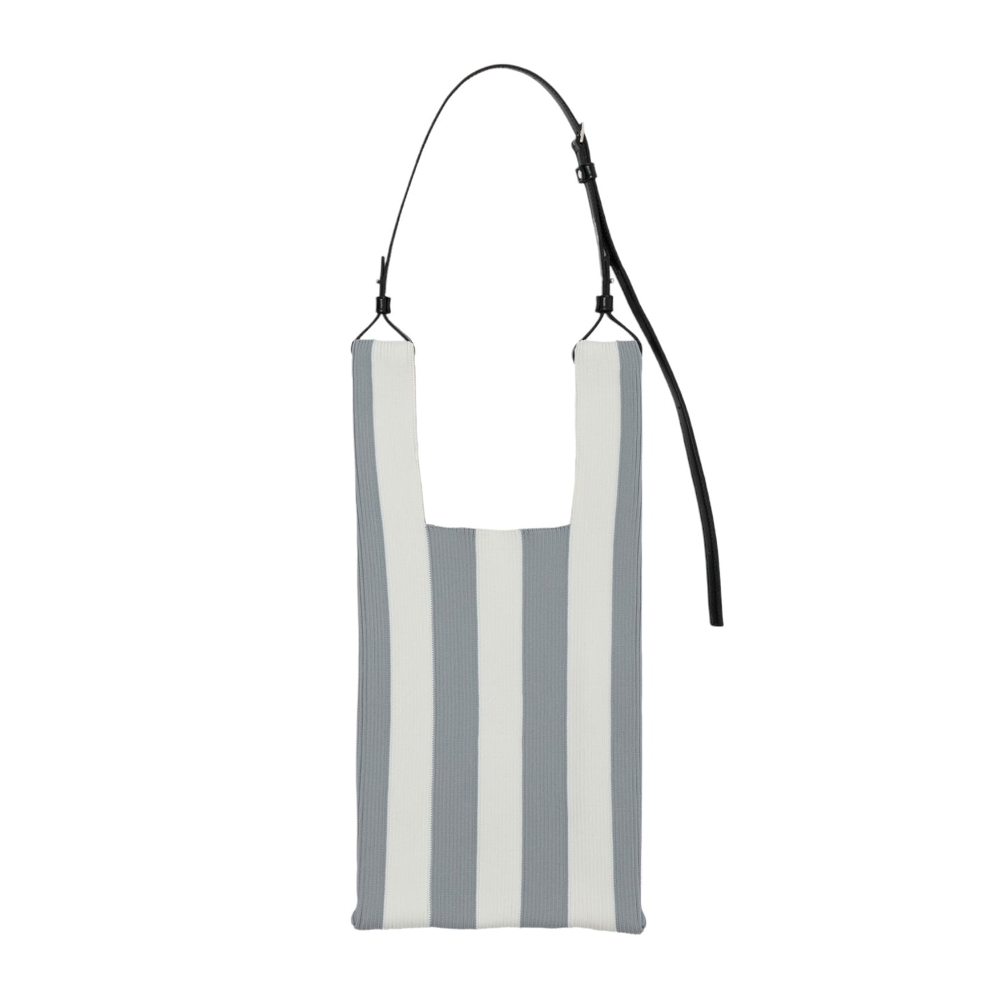 STRIPE MARKET BAG MEDIUM / GRAYxIVORY