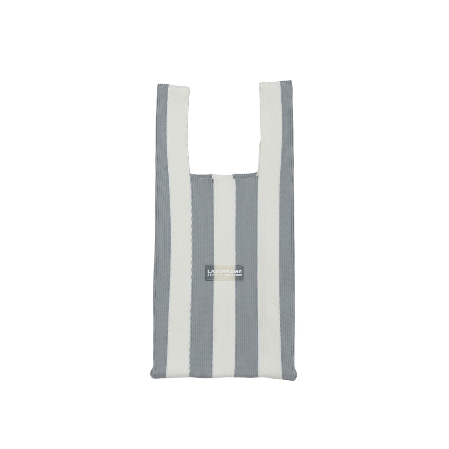 STRIPE MARKET BAG MEDIUM / GRAYxIVORY