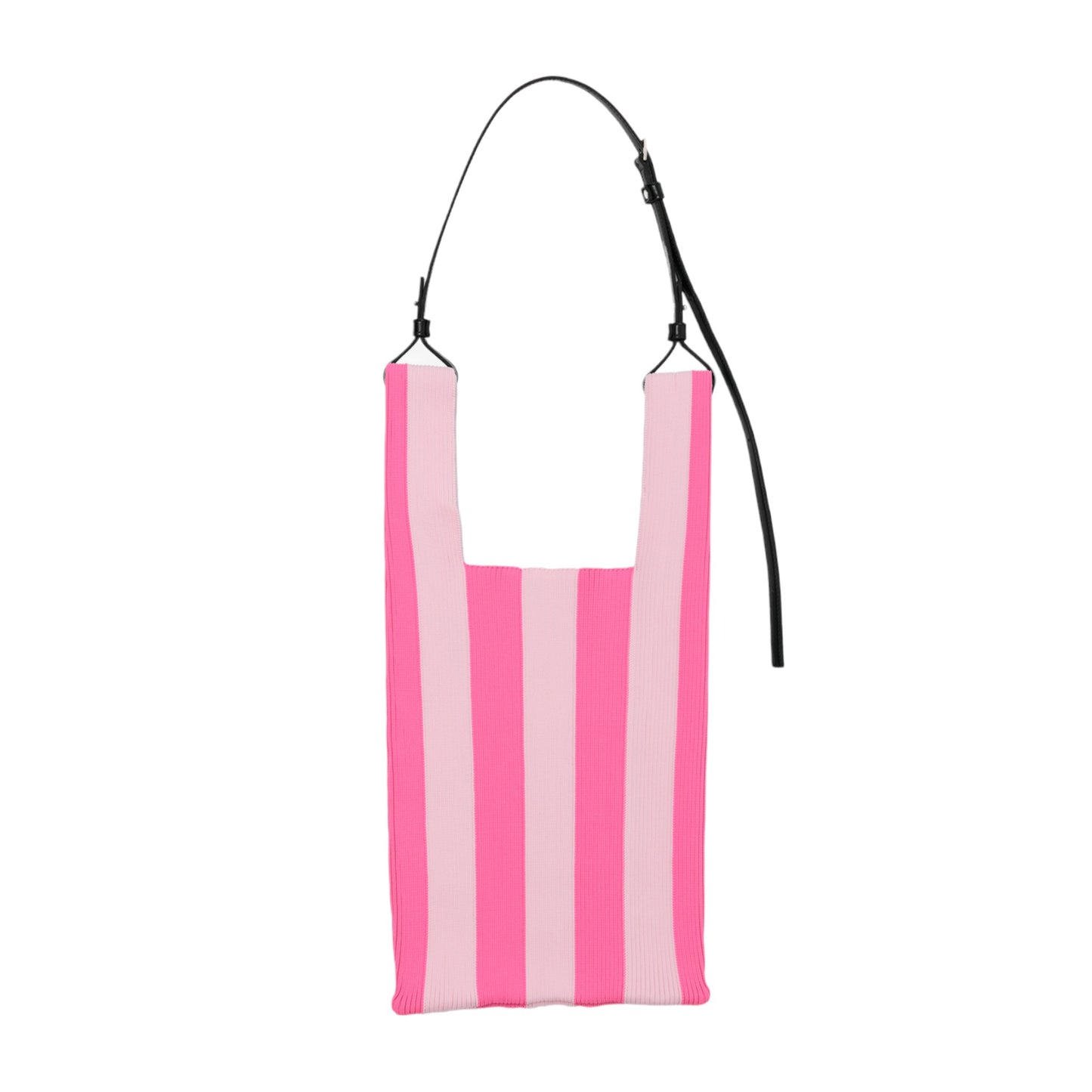 STRIPE MARKET BAG MEDIUM / NEON PINKxLIGHT PINK