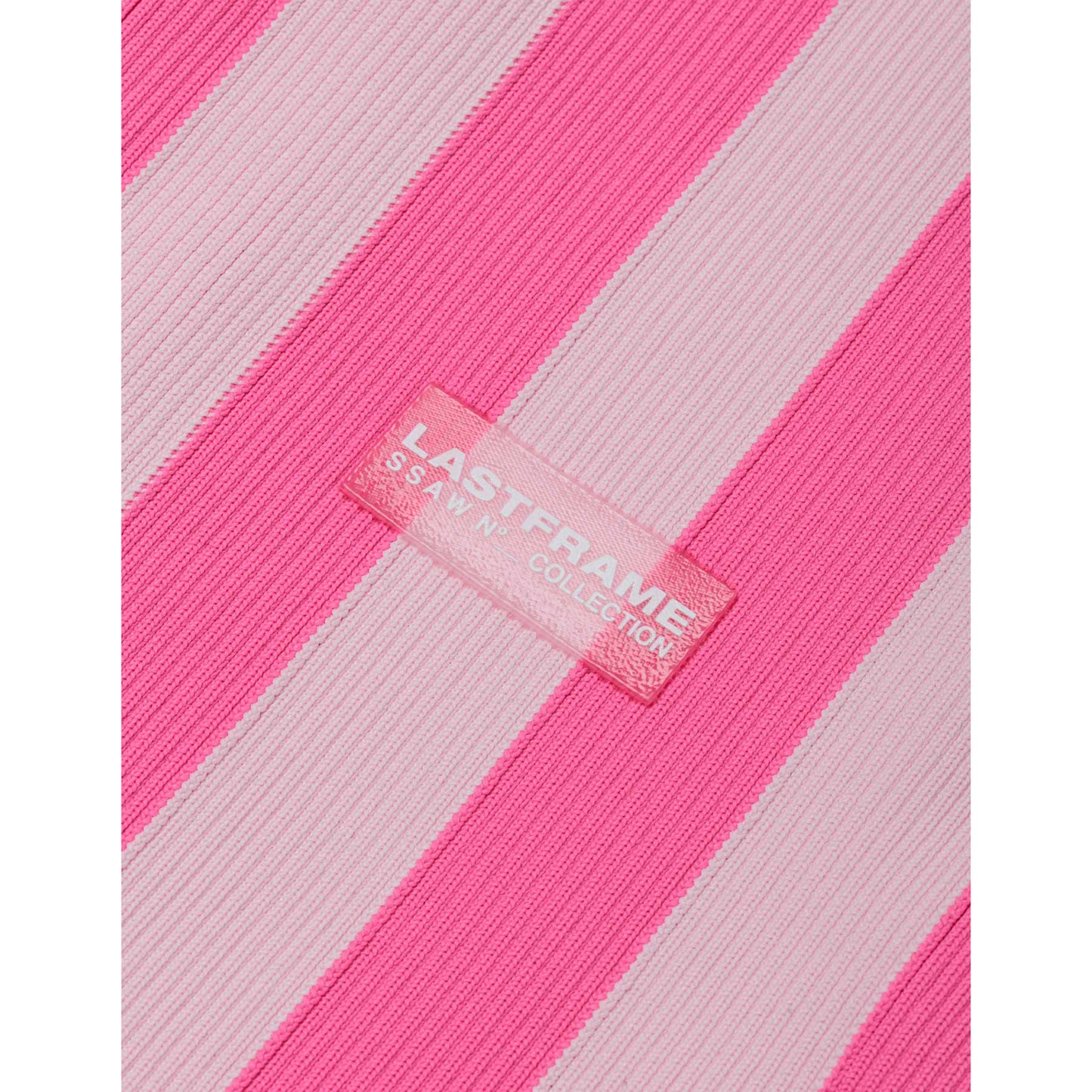 STRIPE MARKET BAG MEDIUM / NEON PINKxLIGHT PINK