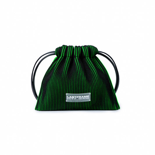 KASANE SACK BAG MINI / BLACK x NEON GREEN