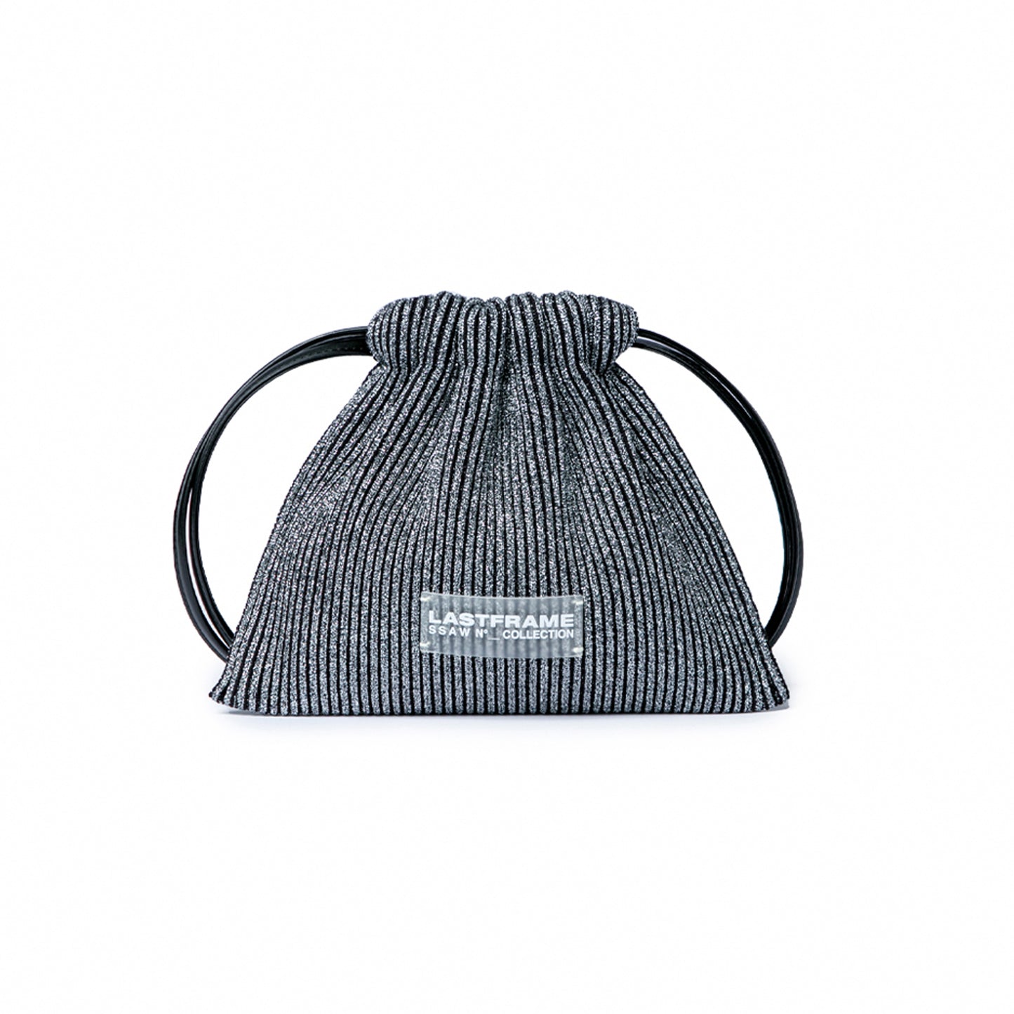 KYOTO METALLIC SACK BAG MINI / DARK SILVER x BLACK