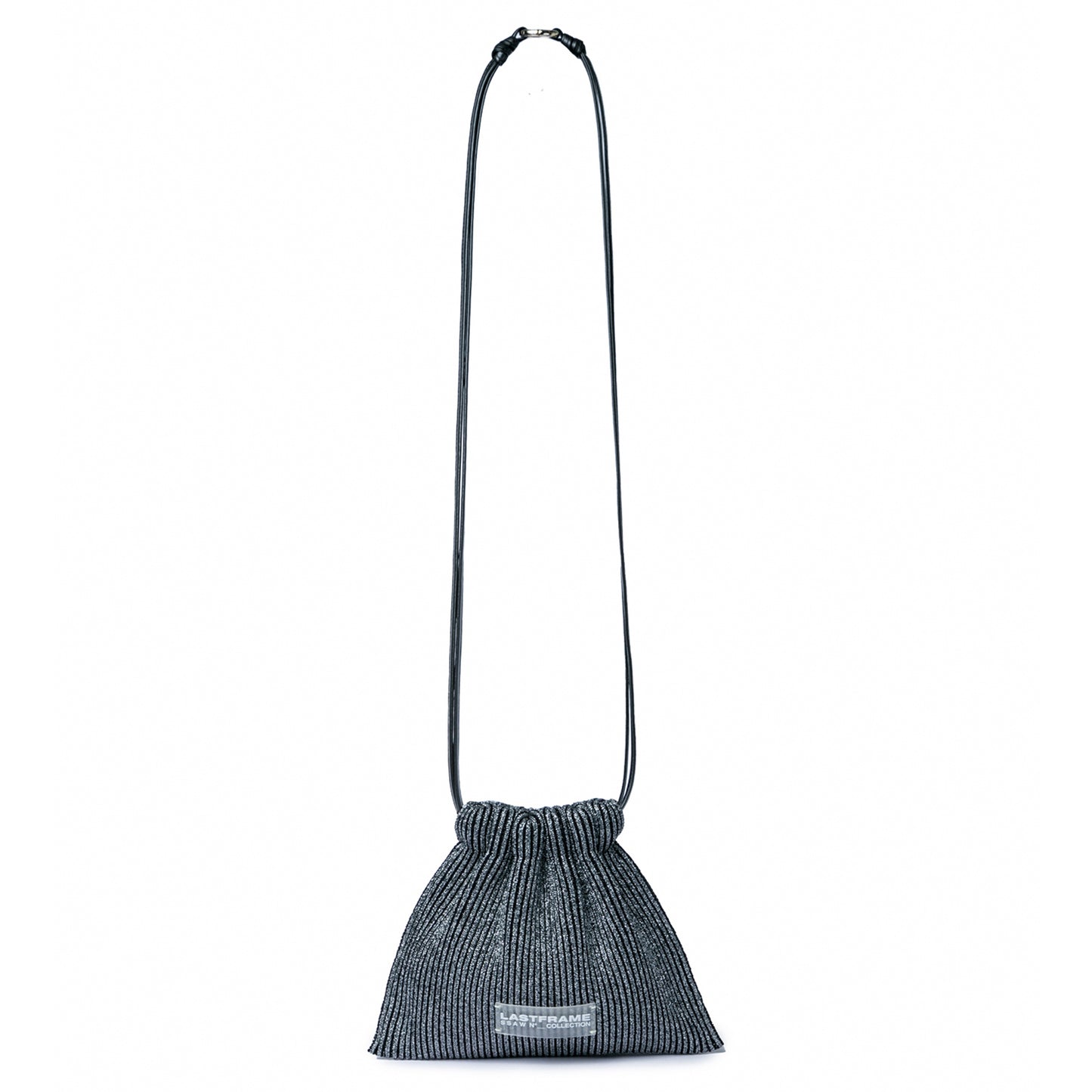 KYOTO METALLIC SACK BAG MINI / DARK SILVER x BLACK