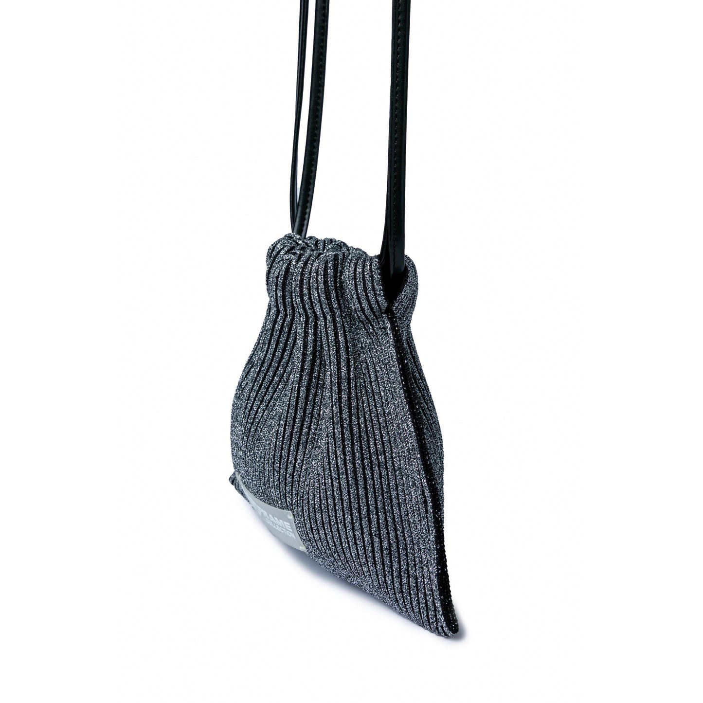 KYOTO METALLIC SACK BAG MINI / DARK SILVER x BLACK