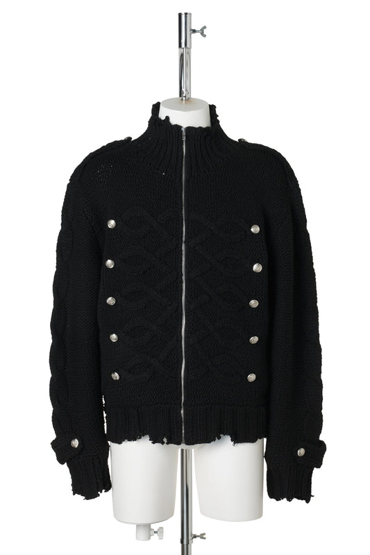 KNIT NAPOLEON JACKET / BLACK