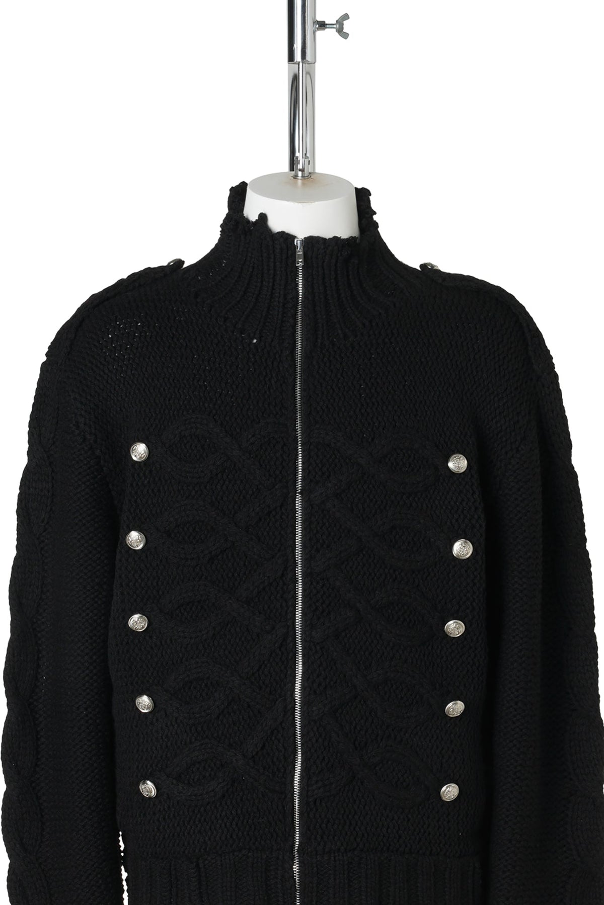 KNIT NAPOLEON JACKET / BLACK