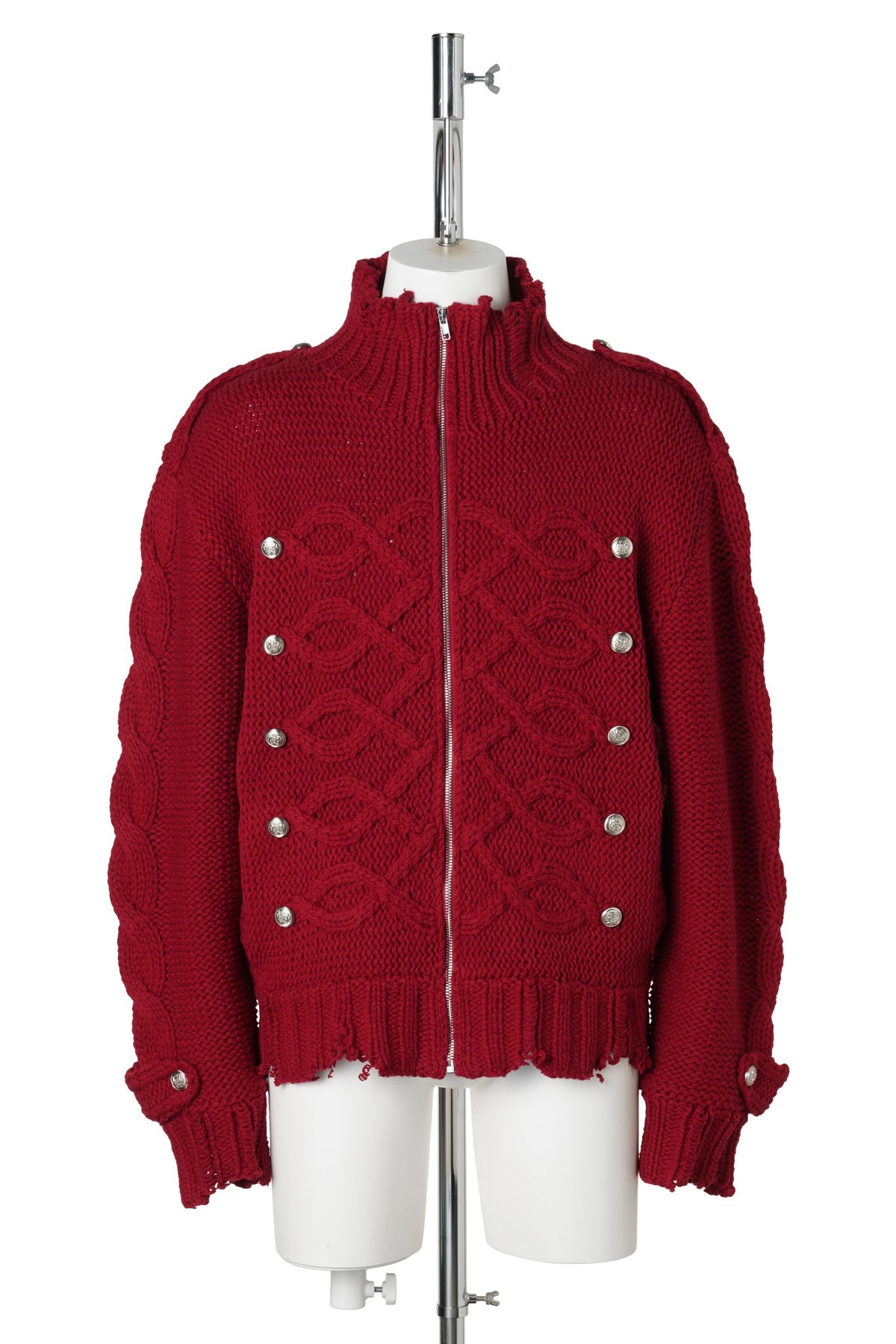 KNIT NAPOLEON JACKET / RED