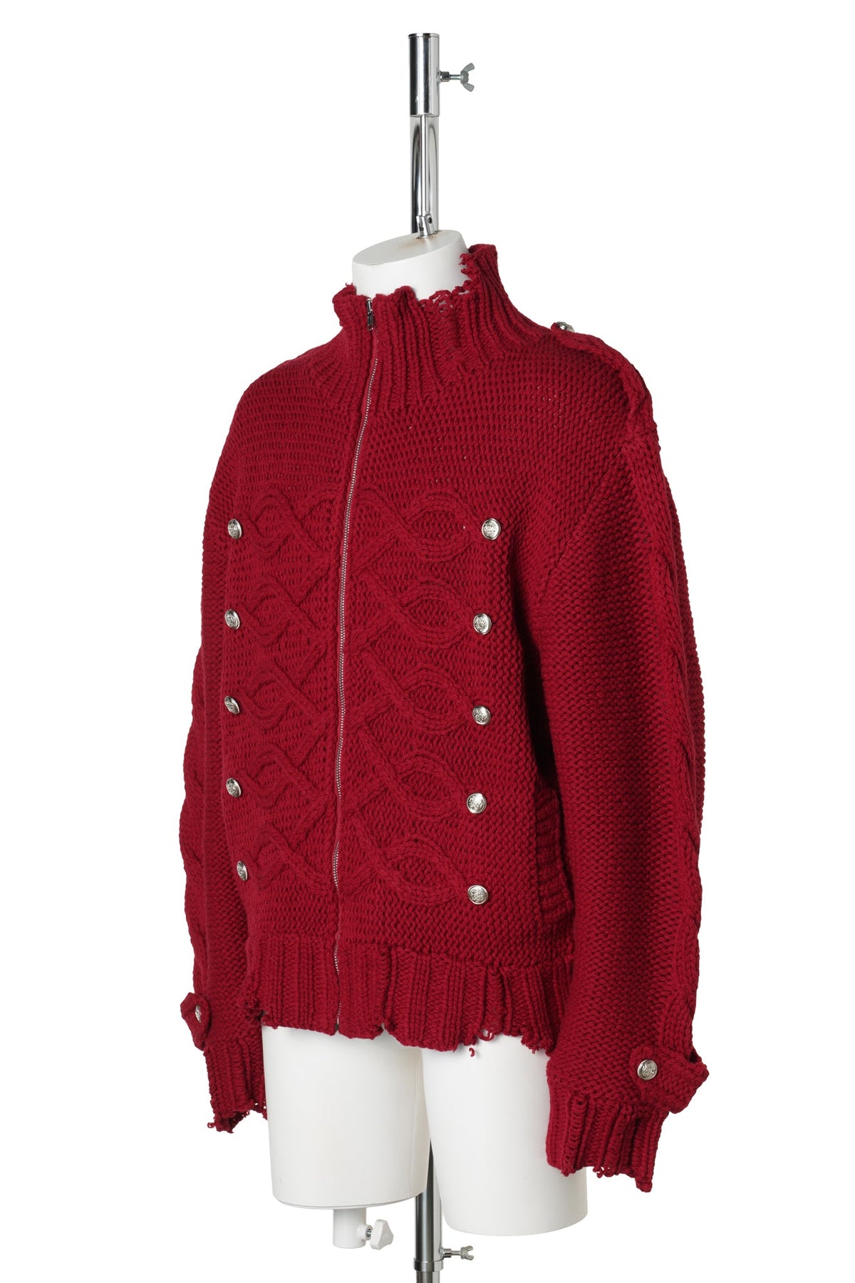 KNIT NAPOLEON JACKET / RED