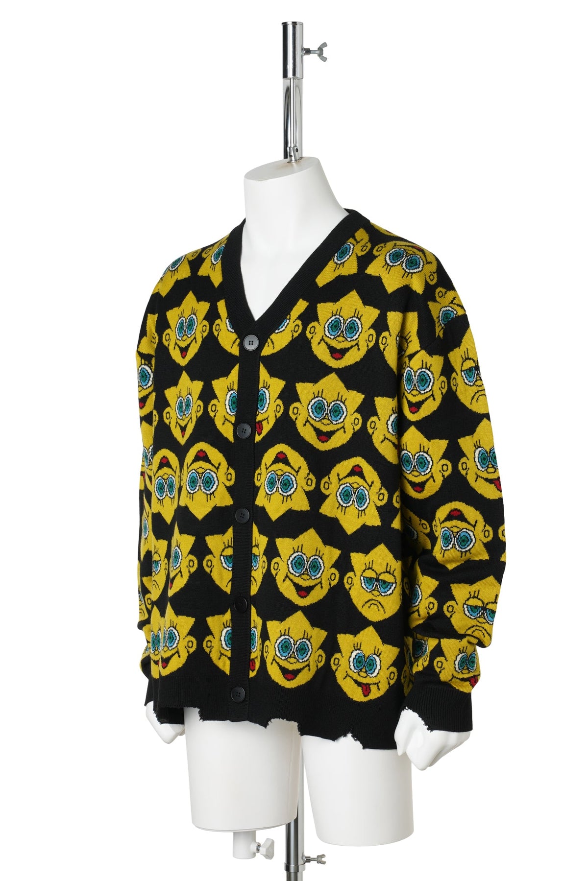 KNIT CHARACTER CARDIGAN / BLACK