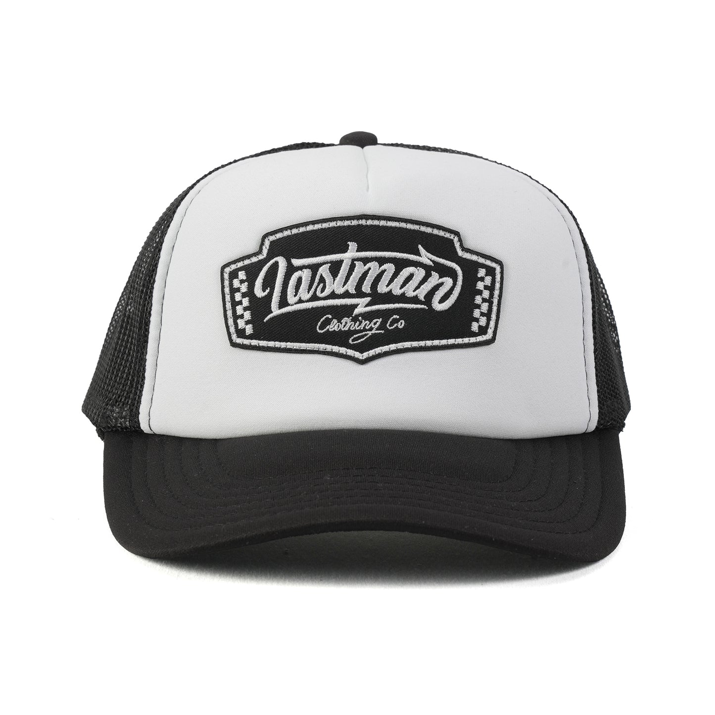 EMBROID TRUCKR CAP(LM CLOTHING) / BLACK x WHITE