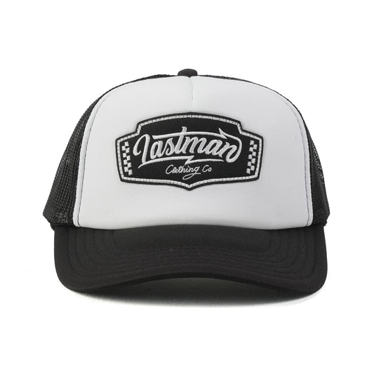 EMBROID TRUCKR CAP(LM CLOTHING) / BLACK x WHITE
