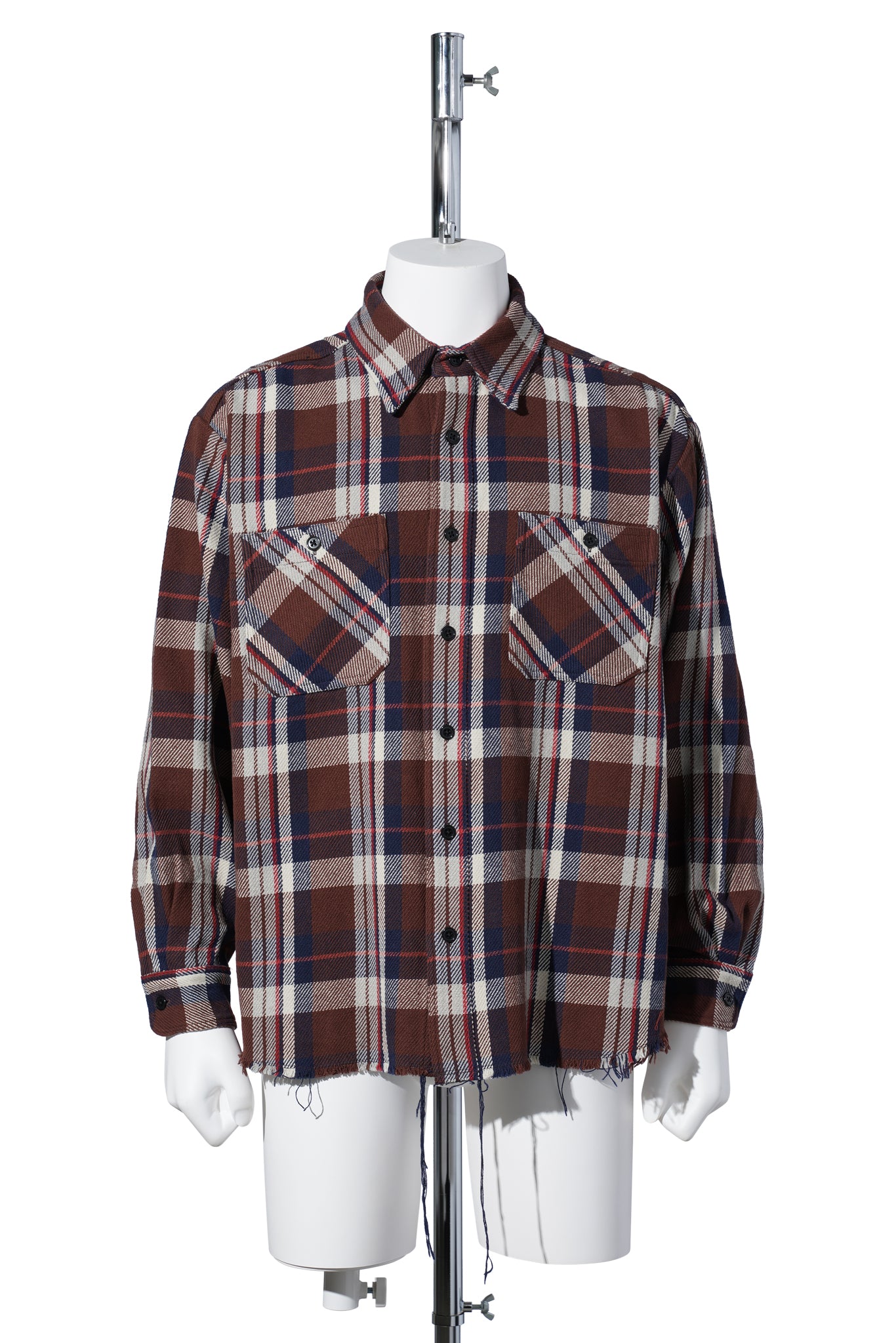 DAMAGED FLANNEL SHIRTS / BROWN