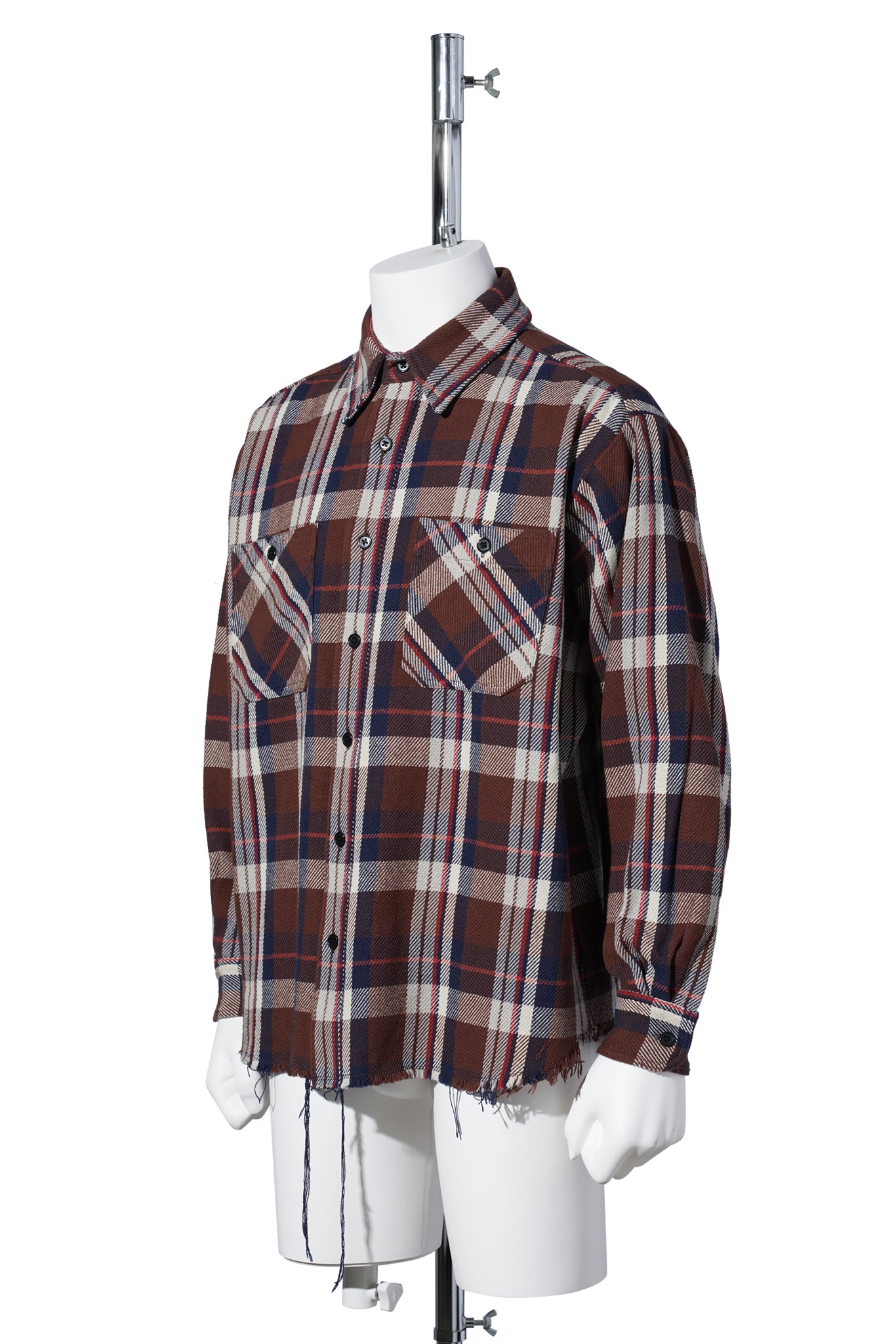 DAMAGED FLANNEL SHIRTS / BROWN