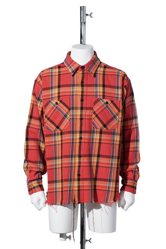 DAMAGED FLANNEL SHIRTS / RED