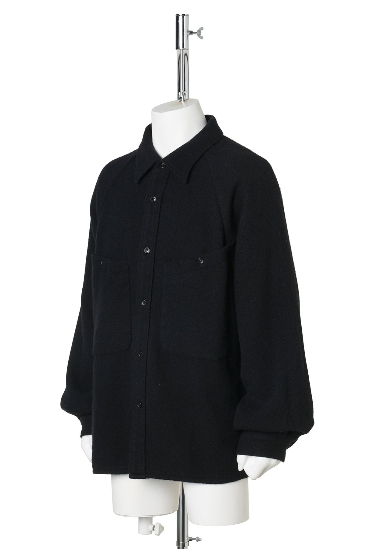 FELTED WOOL SHIRT / BLACK