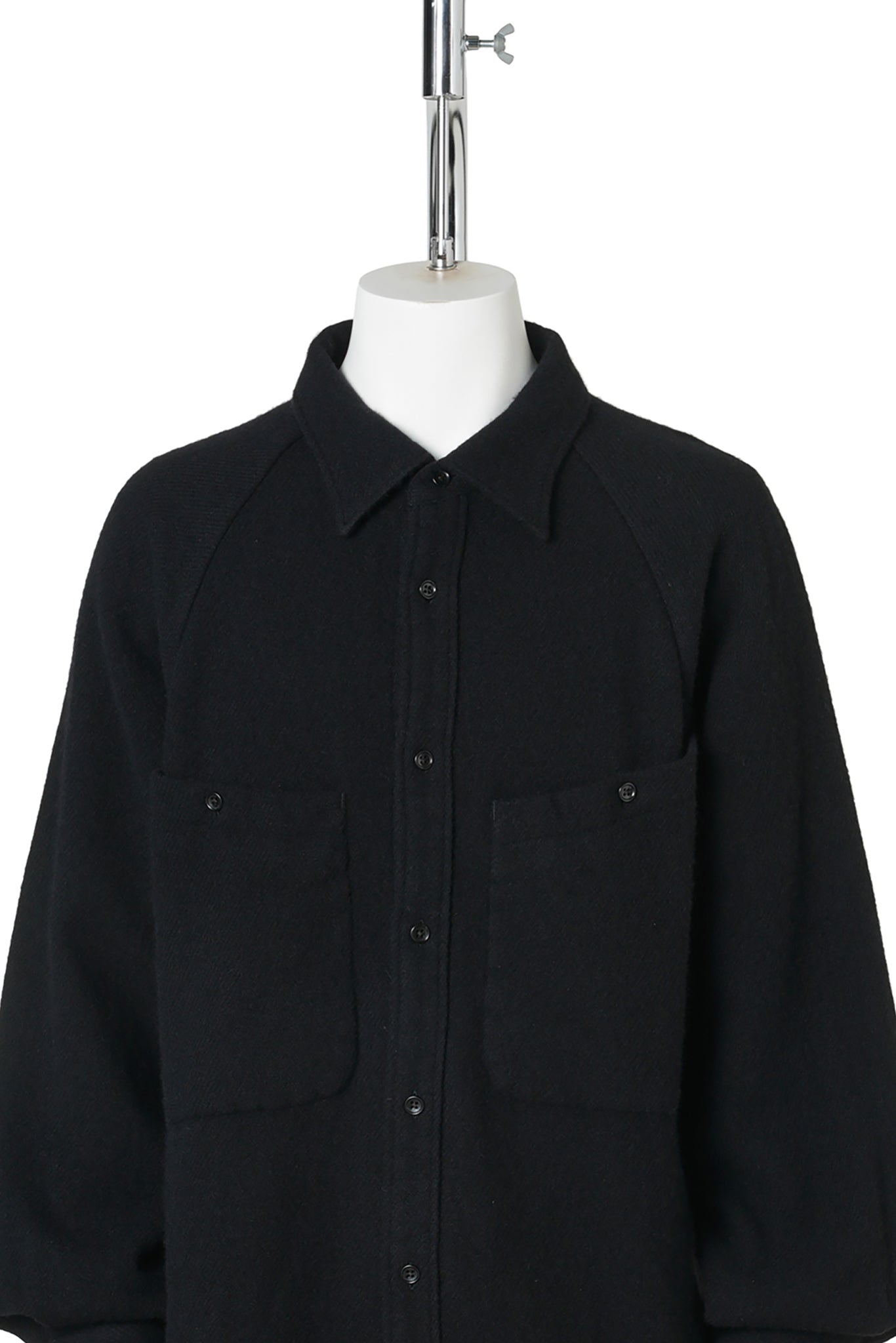 FELTED WOOL SHIRT / BLACK