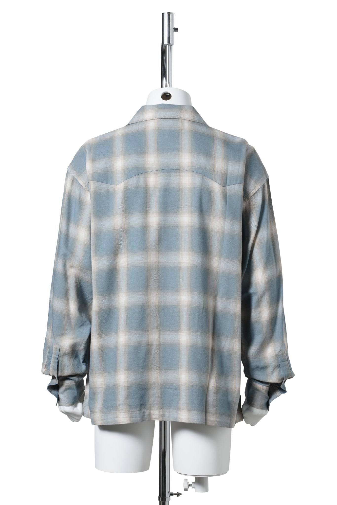 OMBRE PLAID CURBAN SHIRTS (LS) / BLUE