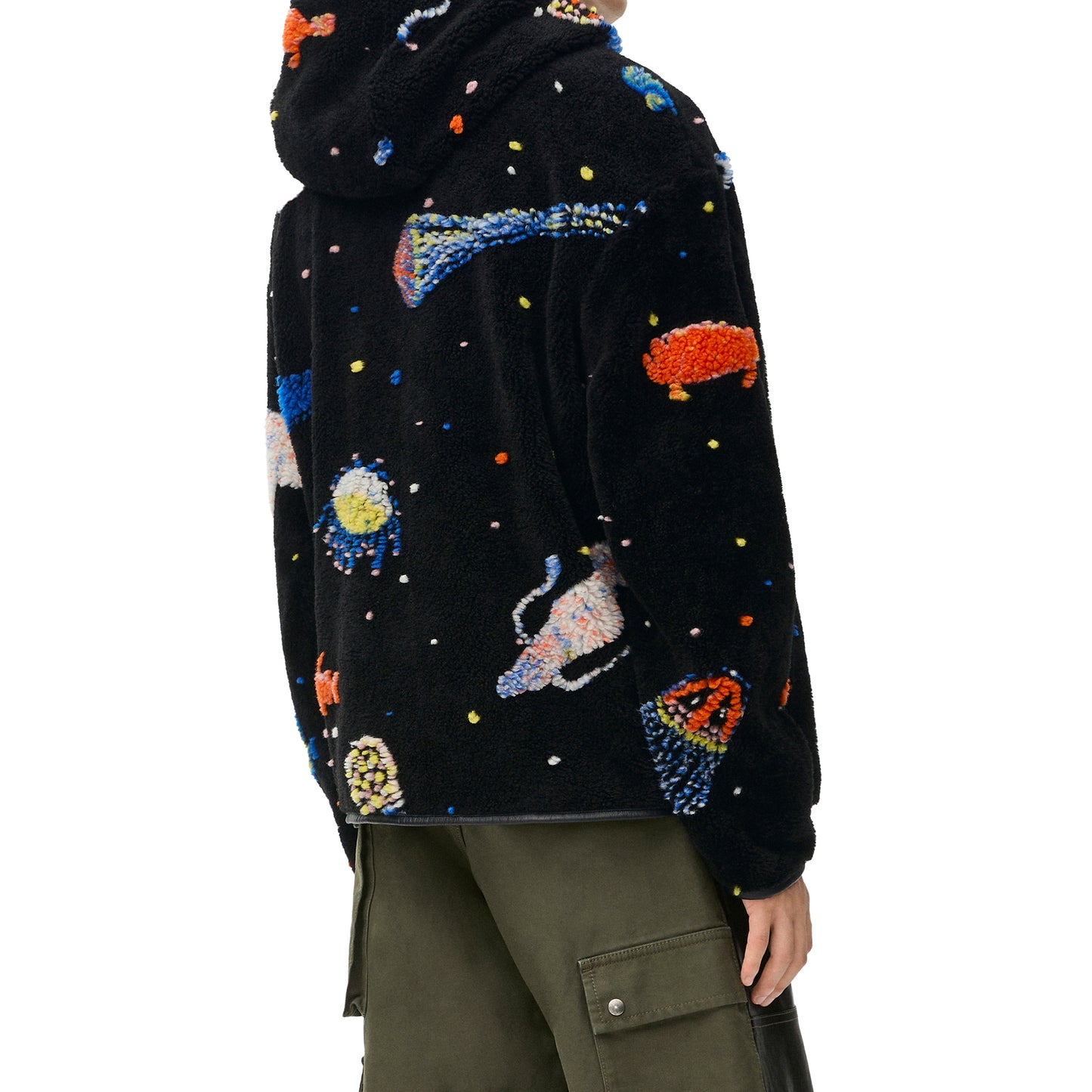 HOODED JACKET / BLACK/MULTICOLOR