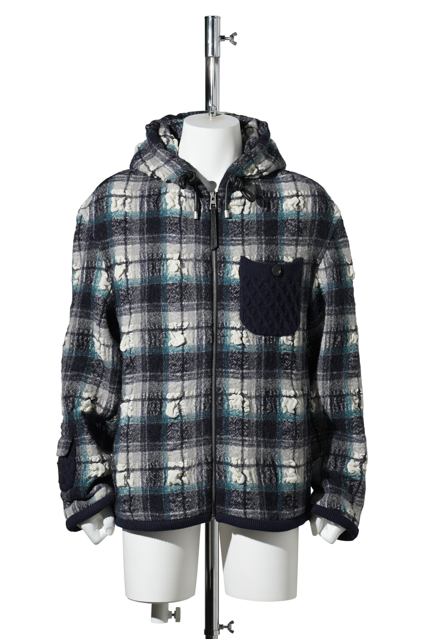 HOODED JACKET / NAVY/WHITE