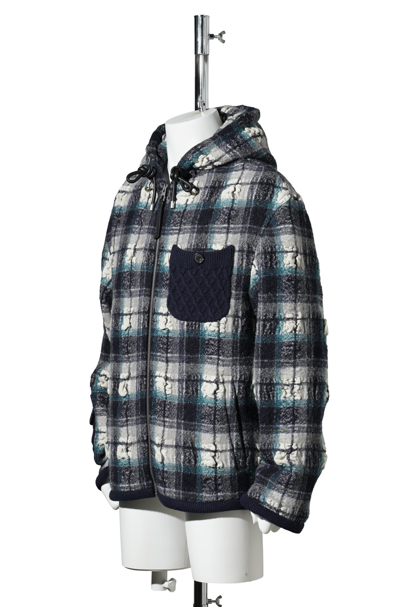 HOODED JACKET / NAVY/WHITE