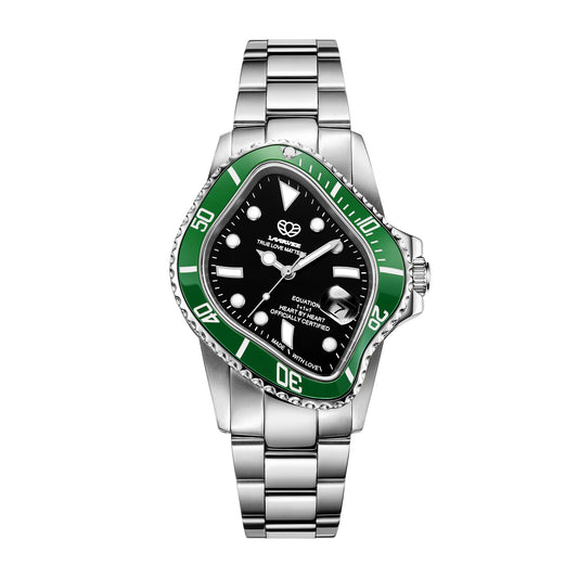 PEA001 / GREEN BEZEL & BLACK DIAL