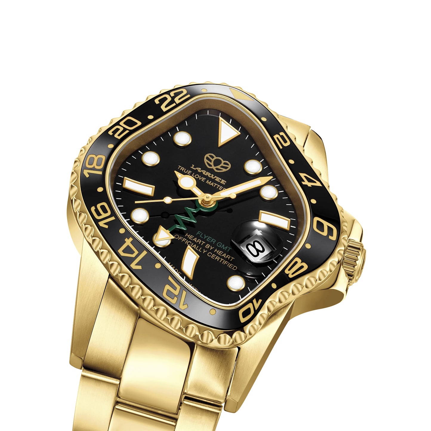 PEA001GMT / GOLDEN PRECISION STEEL&BLACK CERAMIC BEZEL&BLACK DIAL