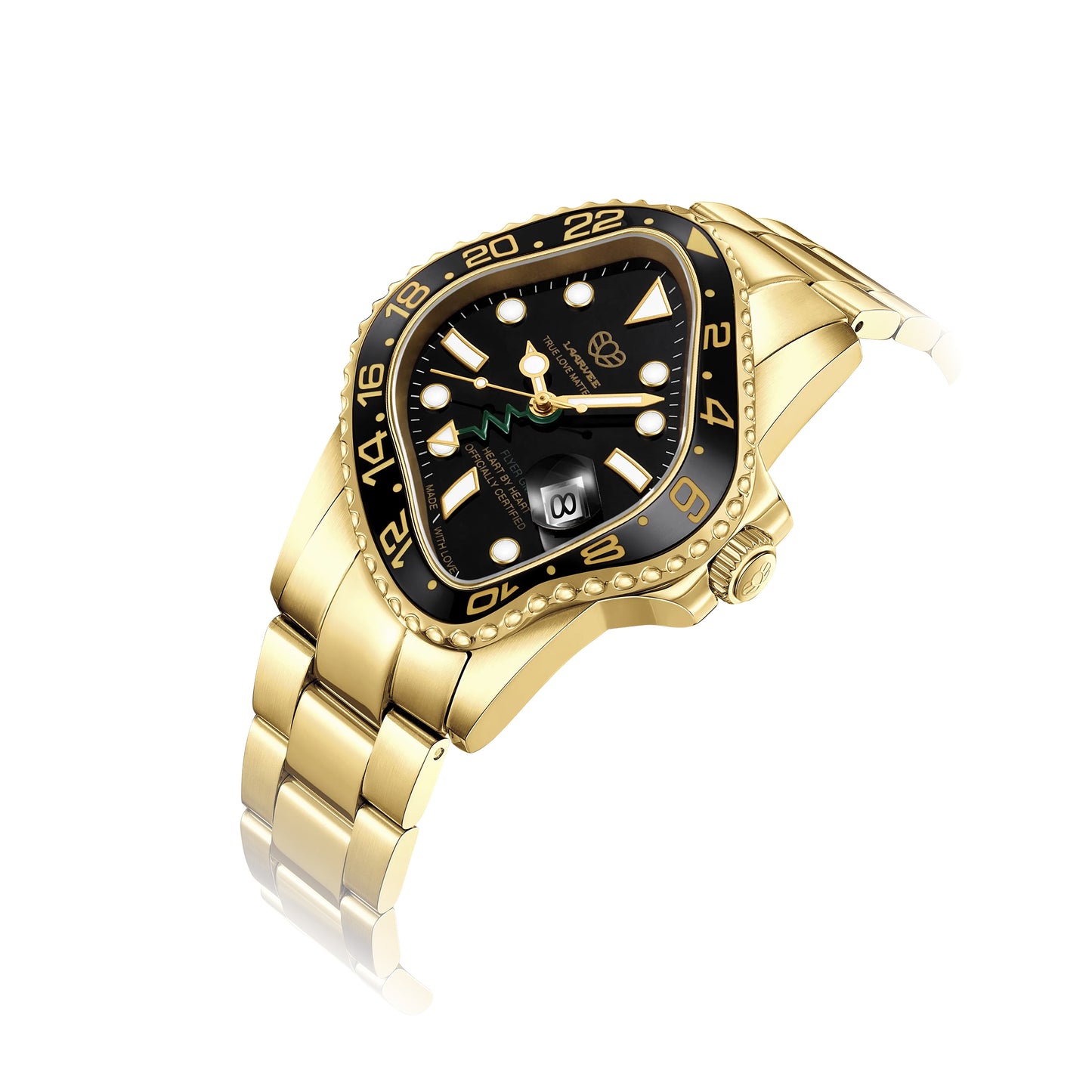 PEA001GMT / GOLDEN PRECISION STEEL&BLACK CERAMIC BEZEL&BLACK DIAL