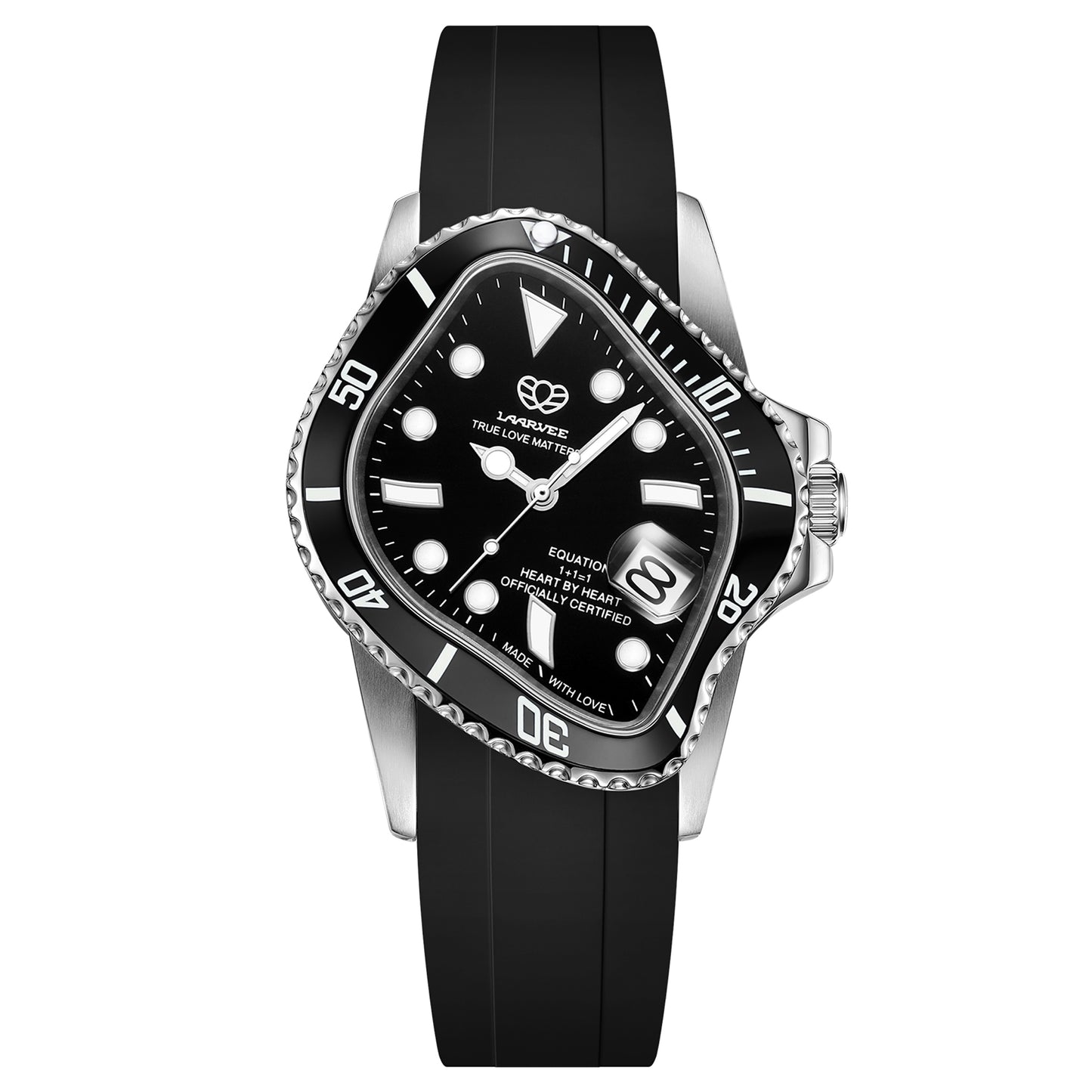 PEA001RS / SILVER PRECISION STEEL&BLACK CERAMIC BEZEL&BLACK DIAL
